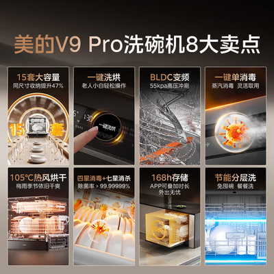 美的洗碗机和gram洗碗机（美的V9Pro洗碗机灶下式全自动洗碗机到底如何,值得入手吗）-图片1