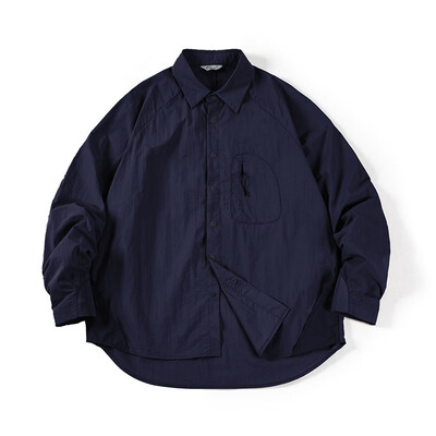 马登工装 休闲长袖衬衫 男士藏青色XL男士衬衫测评看真相（马登工装衣服质量怎么样）