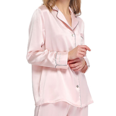 艾丝雅兰 A-Y502-1 巴黎风尚桑蚕丝睡衣双人装 银灰色（男）+樱花粉（女）备注型号