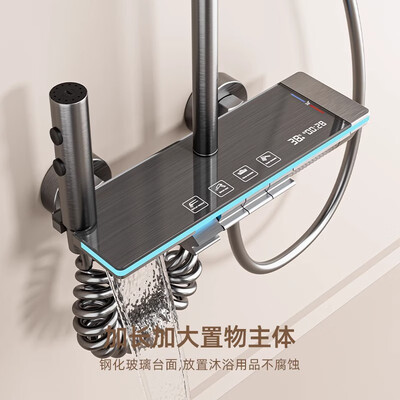 九牧 JOMOO 2024款枪灰恒温淋浴花洒套装体验效果好吗（九牧花洒怎么上水）-图片2