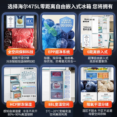 海尔BCD-475WGHTD1BGZU1 475升超薄四开门冰箱质量烂不烂（海尔冰箱怎么调温度）-图片2