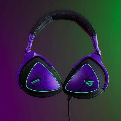 ASUS 华硕 玩家国度ROG Delta S EVA版有线头戴式游戏耳机耳麦 AI降噪麦克风RGB 紫色 高分辨率，内置MQA渲染器，300g轻量设计