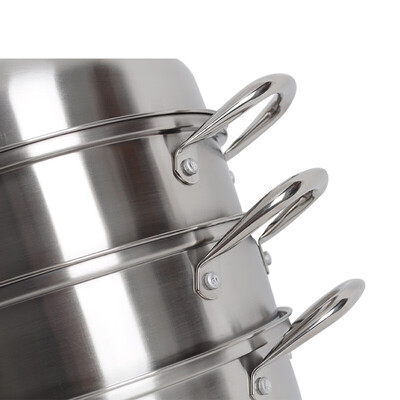 苏泊尔 易存储不锈钢三层复底蒸锅（全钢系列）SZ26B4 26cm 