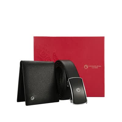 金利来 男式礼盒二件套/钱包+皮带 LHC011 黑色