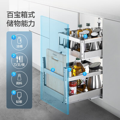 悍高厨房拉篮怎么样（悍高HIGOLD双层调味篮300柜PDL款厨房拉篮质量烂不烂）-图片4