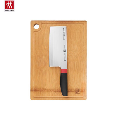 双立人ZWILLING 家用厨房刀具两件套 中片刀红黑-整竹砧板 Now S中片刀砧板两件套 ZW-K201/54380-007-722