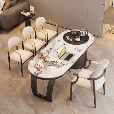 顾家岩板餐桌怎么样（顾尚160x80cm岩板茶桌套装茶几测评看真相）