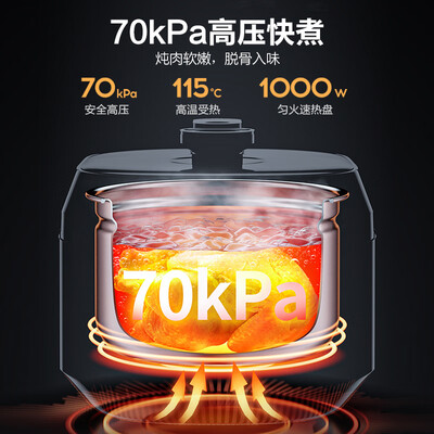 美的MY-C640G电压力锅6L少盐系列智能高压锅体验效果好吗（美的高压锅哪款好）-图片2