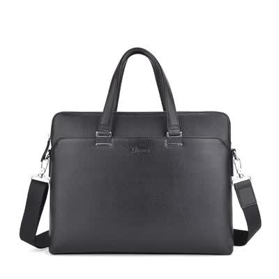 啄木鸟 PLOVER商务头层牛皮公文包GDGWB028-5A 黑色 40*30*6.5CM