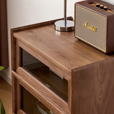 赫兰菲 北美黑胡桃木边柜 实木电视边柜酒柜质量如何(赫兰菲家具怎么样)-图片2