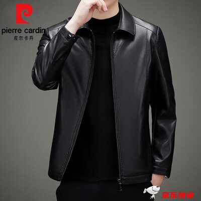 皮尔卡丹 8816 男士真皮夹克 黑色 185男士皮衣值得手入吗（皮尔卡丹男士皮衣怎么样）