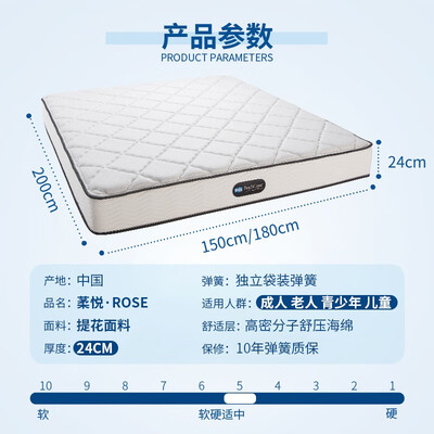 席梦思独立袋装弹簧的好处(席梦思 葇悦床垫180*200cm独立袋弹簧床垫评测说真相)-图片1