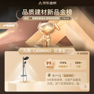 九牧 JOMOO IMAX雨淋花洒26195预售好不好（九牧花洒质量怎么样）-图片1