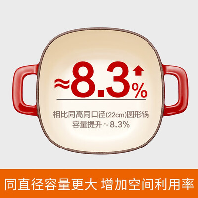 苏泊尔（SUPOR）珐琅焖炖锅·浆果红  ET22JAF01-R 22cm