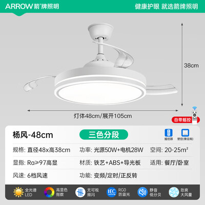 风扇吊灯隐形和不隐形的哪个好（箭牌ARROW隐形变频风扇灯餐厅吊灯到底如何,值得入手吗）-图片2