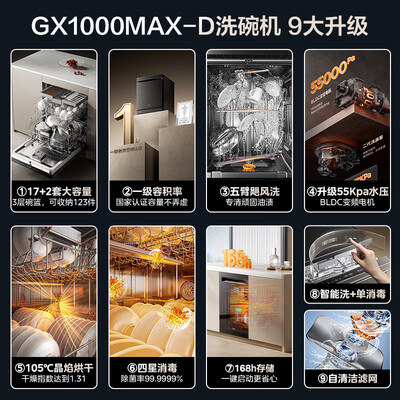 美的GX1000Max-D洗碗机17套大容量热风烘干质量如何(美的洗碗机哪款性价比最高)-图片2