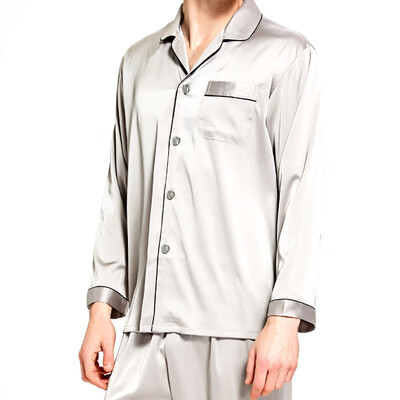 艾丝雅兰 A-Y500 月光倾城丝绸睡衣单人装 男款气质灰  下单备注尺码