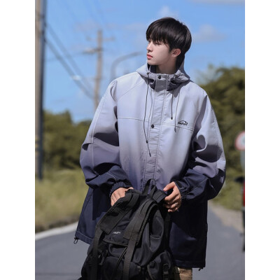Foss Phil 渐变夹克男士春季新款情侣外套男女潮流三防户外冲锋上衣服 JKCY-JK9262幻影黑 L