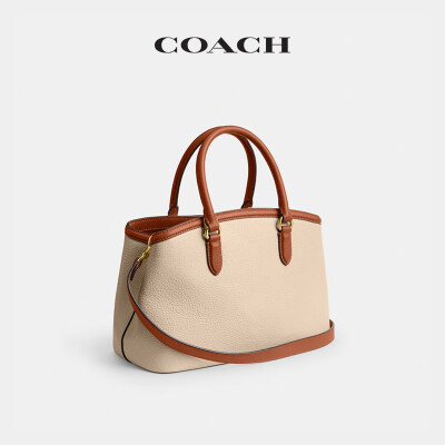 蔻驰（COACH）女士拼色LEGACY 28号CARRYALL手袋真皮单肩斜挎夏季女包 B4/混合象牙白色