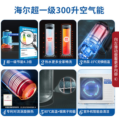 海尔空气能热水器一级与二级的区别(海尔300升空气能热水器超一级能效中央热水器是否值得入手)