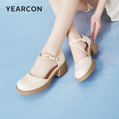 意尔康学院风粗跟凉鞋 米白37评测说真相(意尔康凉鞋质量怎么样)