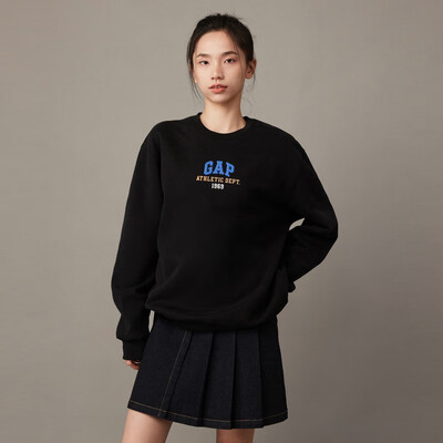 Gap 欧阳娜娜同款LOGO抓绒卫衣黑色怎么样（gap卫衣质量怎么样）-图片1
