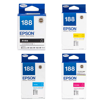 爱普生（EPSON）T1881-T1884 黑色彩色四色墨盒套装(适用WF-3641/7111/7621/7218/7728机型)