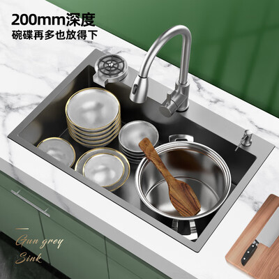 九牧王厨房水槽大单槽纳米不锈钢洗菜盆68*45CM体验效果好吗（水槽九牧和九牧王哪个好）-图片1