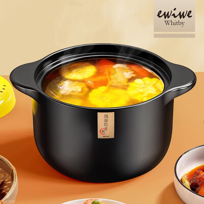陶瓷煲和陶瓷砂锅哪个好(EWIWE 2.5L陶瓷煲 加厚砂锅煲粥炖汤煲粥锅到底如何,值得入手吗)-图片3
