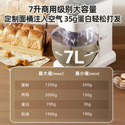 长帝C7商用厨师机7L大容量白色体验效果好吗（长帝厨师机和海氏厨师机哪个好?）-图片1