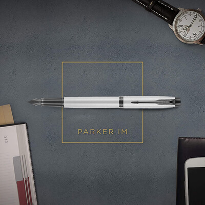派克（PARKER）IM内敛灰黑夹墨水笔