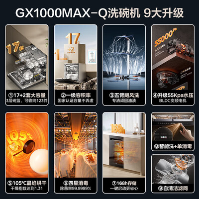 美的 GX1000Max-Q 嵌入式洗碗机 17套大容量 热风烘干体验效果好吗（美的嵌入式洗碗机怎么样）-图片5