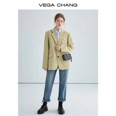 黄色西服搭配什么裙子好看（VEGA CHANG 柳黄色宽松小西装女M西服评测说真相）-图片2