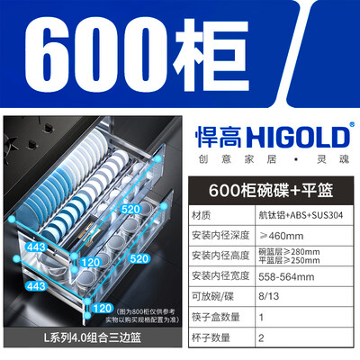 悍高和意驰的橱柜拉篮（悍高 HIGOLD 600柜2层碗篮L系列4.0橱柜拉篮是否值得入手）