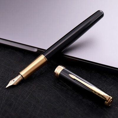 派克（PARKER）2015卓尔纯黑丽雅金夹墨水笔