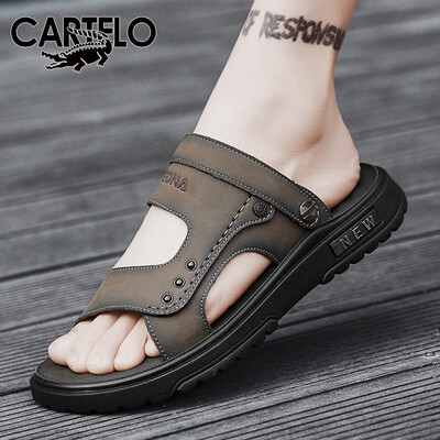 CARTELO 皮凉鞋 男夏季2024棕色42码测评看真相（卡帝乐鳄鱼凉鞋质量怎么样）