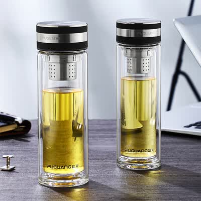富光 双层玻璃杯商务男士水杯泡茶杯  G1903-SH-330