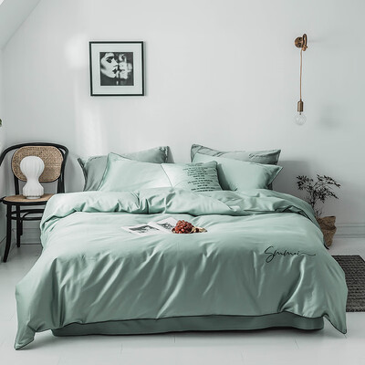 路易卡罗 60贡缎绣花四件套 奶油粉/奶油绿 LK-6301 200 x 230 cm