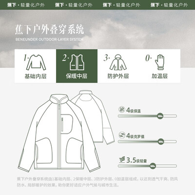 蕉下羊毛打底衫怎么样（蕉下 PO17423 男士摇粒绒外套 木茶青 XXL码休闲男装质量烂不烂）