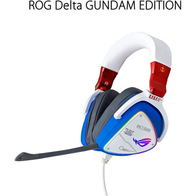 华硕ASUS 玩家国度ROG Delta Gundam高达版限量游戏耳机RGB电竞耳麦吃鸡 主动降噪 有线头戴式圆形彩虹RGB照明高保真无损音频处理