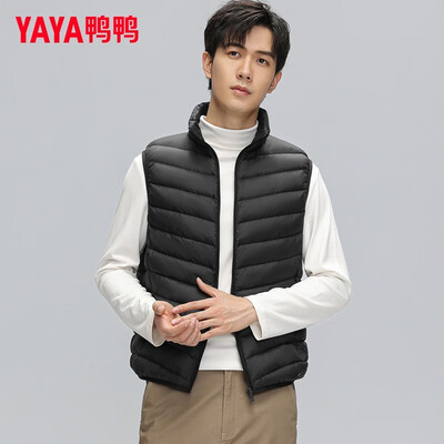 鸭鸭羽绒马甲怎么样(鸭鸭YAYA轻薄羽绒马甲黑色170/M男士短款男士马甲体验效果好吗)