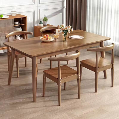 餐桌橡木好还是实木好(春韶全实木餐桌120cm橡胶木长方桌餐桌椅是否值得入手)-图片2