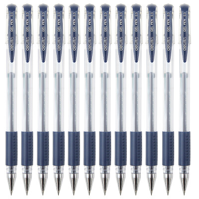 得力（deli） 0.5mm蓝色6600ES 经典办公中性笔 水性笔 子弹头水笔 签字笔 12支/盒