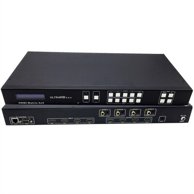 GUANYEE HDMI2.0矩阵切换器4X4分配器带音频分离4K60HZ四进四出切换器