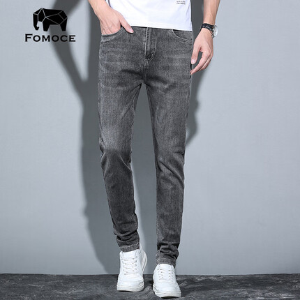 法曼斯牛仔裤男 夏季薄款裤子男修身潮牌休闲直筒长裤百搭青年男装长裤