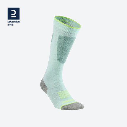 迪卡侬（DECATHLON）长筒袜袜男女保暖含羊毛高筒毛巾底专业运动袜子WEDZE2 SOCKS100 成人薄荷绿 35~38码