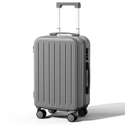 甄芝梦万向轮行李箱男大容量旅行箱拉链拉杆箱新款多功能耐用充电密码箱 瓦岩灰 24英寸【短途旅行】