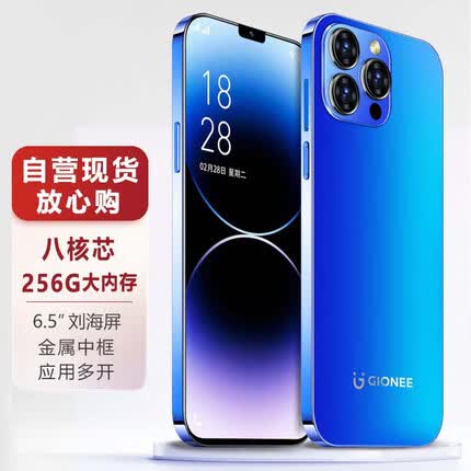 金立G14ProMax 八核256GB智能手机 超薄大屏电竞游戏4G全网通 双卡双待学生安卓百元老人机长续航 蓝色 