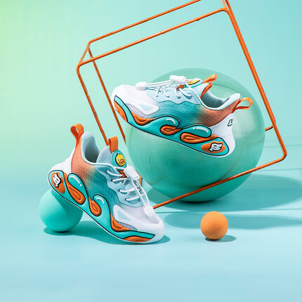 B.Duck小黄鸭童鞋儿童运动鞋男童透气跑鞋女童轻便休闲鞋5032白绿29