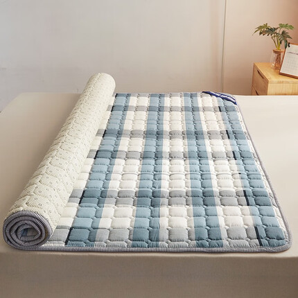 罗兰家纺 可水洗全棉防滑床褥垫软垫可折叠纯棉薄床褥子四季床护垫 LN-全棉防滑床褥-爱上西里 180x200cm